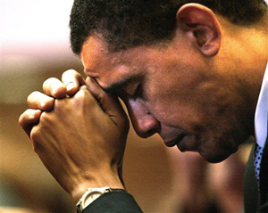 Obama prays to the God of Black Supremacy